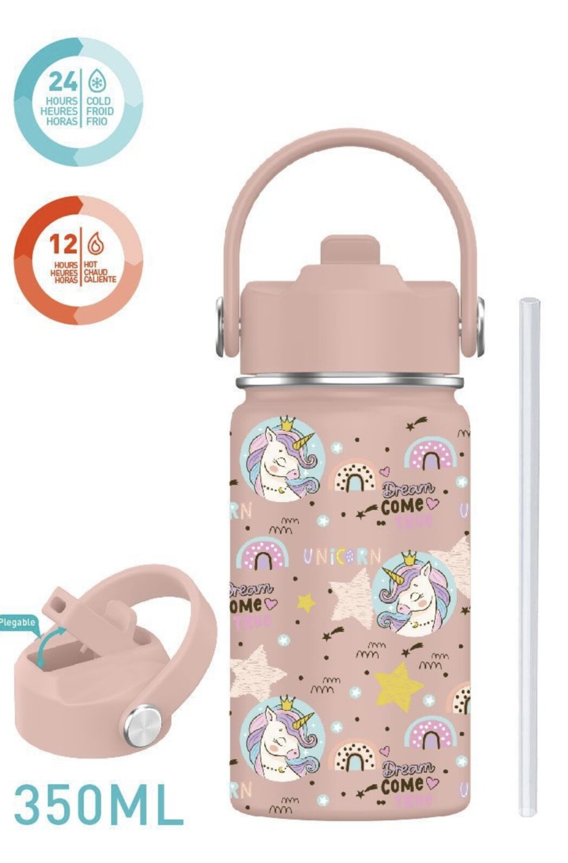 Botella Térmica 350 ml - UNICORNIO FACE - 1